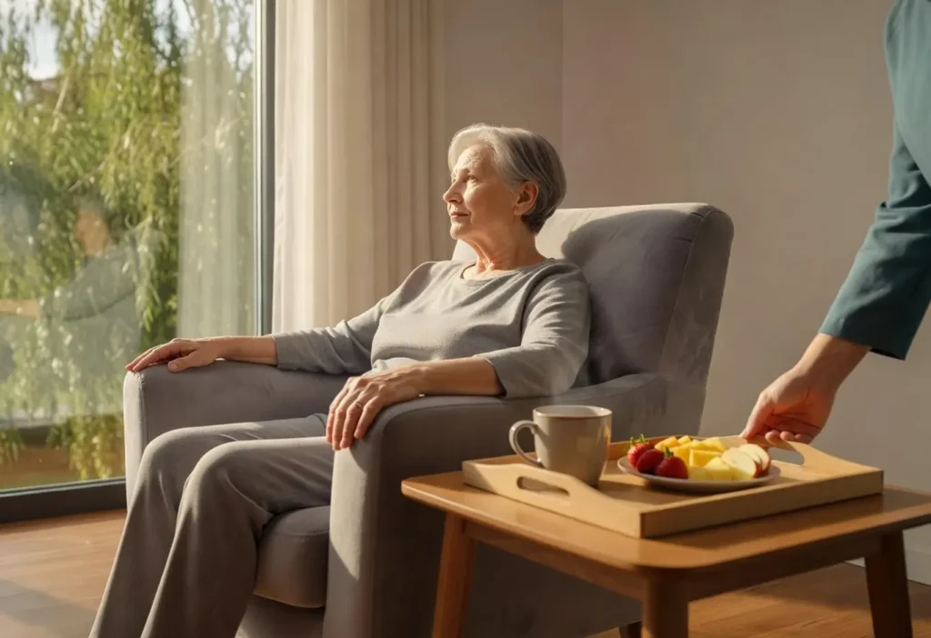 seniorka na fotelu