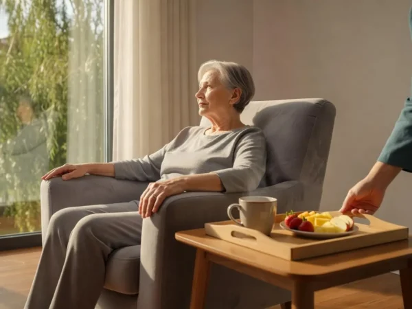 seniorka na fotelu